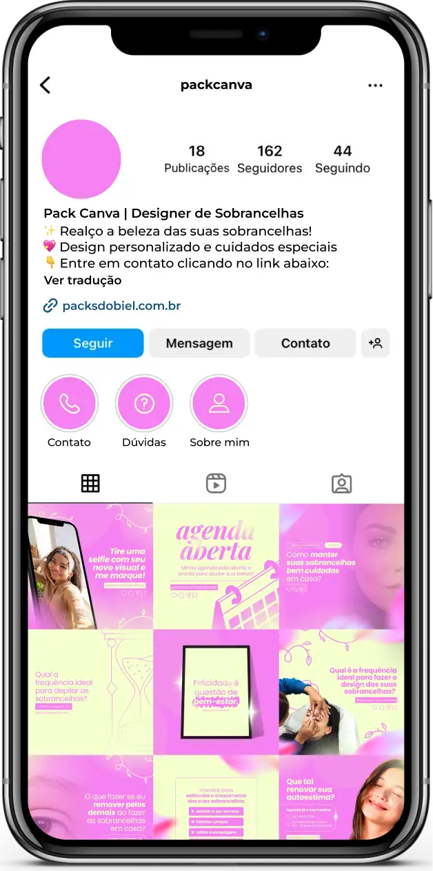 Pack Canva Designer de Sobrancelhas - Posts editáveis e prontos para Instagram, perfeito para profissionais de design de sobrancelhas, estúdios de beleza e especialistas em estética facial. Inclui artes estratégicas com conteúdos sobre design de sobrancelhas, microblading, antes e depois, cuidados essenciais, promoções de serviços e tendências de beleza. Ideal para aumentar o alcance, atrair clientes e destacar sua marca nas redes sociais, otimizando sua presença online.