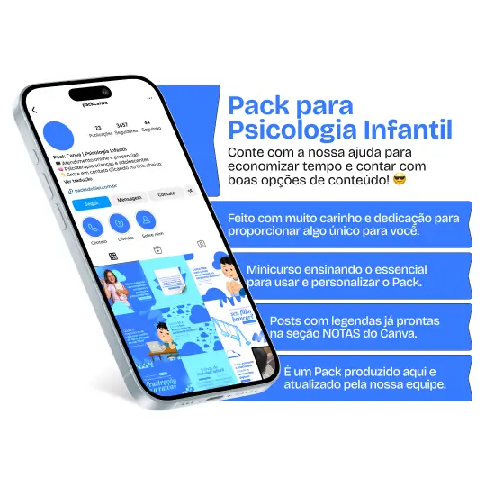 Pack Canva Psicologia Infantil – Kit de posts editáveis no Canva, criado especialmente para psicólogos infantis, terapeutas e profissionais da saúde mental. Inclui materiais personalizados com conteúdos educativos sobre desenvolvimento emocional, comportamento infantil, dicas para pais, técnicas terapêuticas e apoio psicológico para crianças. Ideal para criar um perfil de Instagram atrativo, engajar famílias e fortalecer a presença digital, divulgando serviços de forma profissional e estratégica.