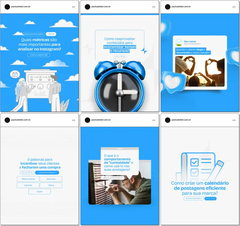 Pack Canva Social Media – Gestão de Redes Sociais e Estratégias de Conteúdo – Com este kit de posts e artes editáveis no Canva, social media, gestores de tráfego, estrategistas digitais e criadores de conteúdo podem criar materiais prontos para postar no Instagram e redes sociais. Inclui designs personalizados com conteúdos educativos sobre engajamento, branding, calendário editorial, copywriting, tráfego pago, tendências digitais e crescimento orgânico. Ideal para fortalecer sua autoridade, atrair clientes e otimizar a presença digital de forma estratégica e profissional.