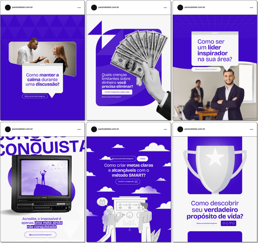 Pack Canva Coach – Desenvolvimento Pessoal, Motivação e Transformação – Com este kit de posts e artes editáveis no Canva, coaches de vida, coaches de carreira, coaches de negócios e profissionais da área de desenvolvimento pessoal podem criar conteúdos prontos para postar no Instagram e redes sociais. Inclui materiais personalizados com dicas de motivação, gestão de tempo, estratégias para alcançar objetivos, bem-estar emocional, liderança e estratégias de coaching. Ideal para fortalecer sua marca, atrair clientes, educar sua audiência e aumentar a visibilidade no mercado de coaching de forma estratégica e profissional.