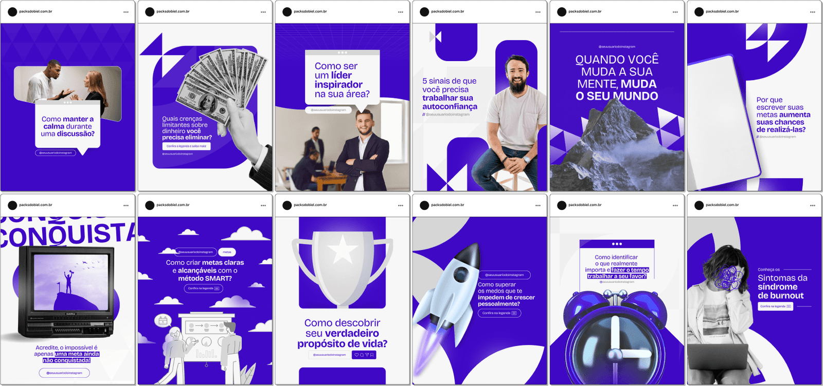 Pack Canva Coach – Desenvolvimento Pessoal, Motivação e Transformação – Com este kit de posts e artes editáveis no Canva, coaches de vida, coaches de carreira, coaches de negócios e profissionais da área de desenvolvimento pessoal podem criar conteúdos prontos para postar no Instagram e redes sociais. Inclui materiais personalizados com dicas de motivação, gestão de tempo, estratégias para alcançar objetivos, bem-estar emocional, liderança e estratégias de coaching. Ideal para fortalecer sua marca, atrair clientes, educar sua audiência e aumentar a visibilidade no mercado de coaching de forma estratégica e profissional.