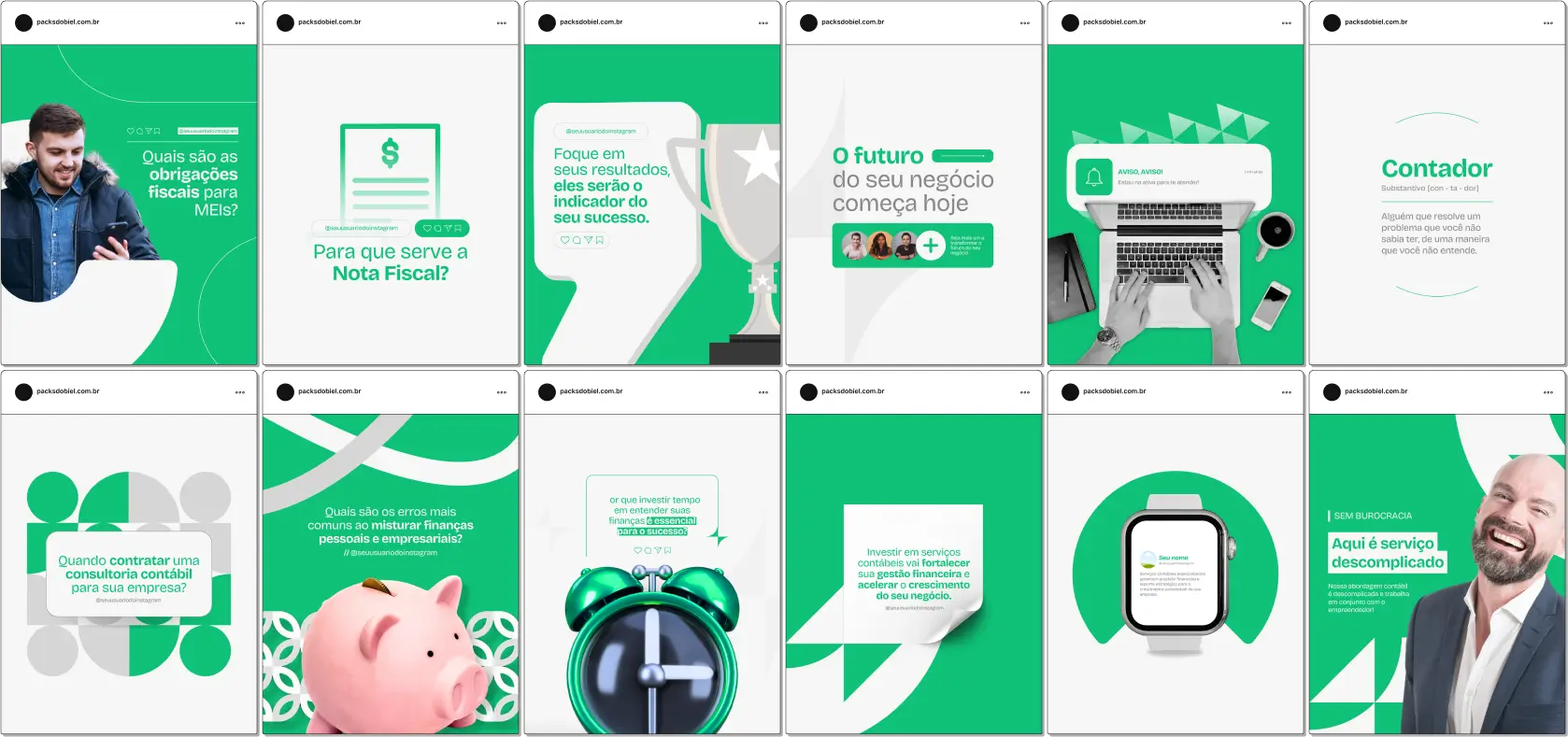 Pack Canva Contabilidade 2.0 – Gestão Financeira e Consultoria Contábil – Com este kit de posts e artes editáveis no Canva, contadores, escritórios de contabilidade e consultores financeiros podem criar conteúdos prontos para postar no Instagram e redes sociais. Inclui materiais personalizados com dicas sobre impostos, planejamento tributário, contabilidade empresarial, declaração de impostos, gestão de finanças pessoais, dicas para empreendedores e promoções de serviços contábeis. Ideal para atrair novos clientes, educar a audiência e fortalecer a presença digital de forma estratégica e profissional.