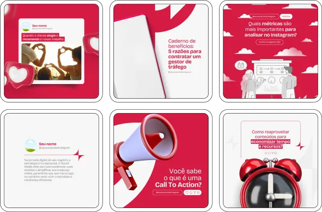 Pack Canva Marketing Digital 2.0, Estratégias Online e Posicionamento Digital – Com este kit de posts e artes editáveis no Canva, gestores de tráfego, social media, consultores de marketing e empreendedores podem criar conteúdos prontos para postar no Instagram e redes sociais. Inclui materiais personalizados com dicas sobre tráfego pago, redes sociais, funil de vendas, copywriting, engajamento, branding e estratégias para alavancar negócios no digital. Ideal para fortalecer a presença online, atrair clientes e impulsionar resultados com conteúdo estratégico e profissional.