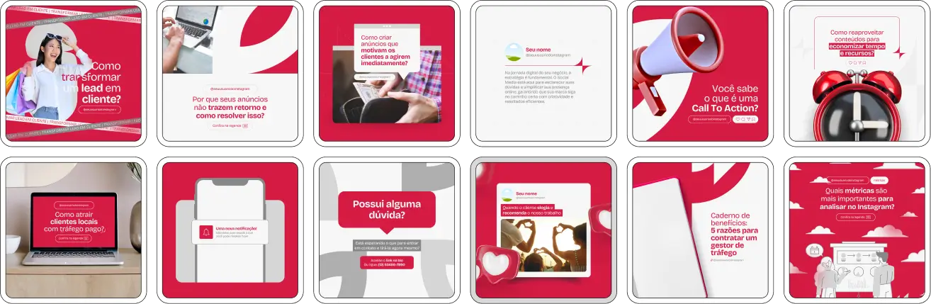 Pack Canva Marketing Digital 2.0, Estratégias Online e Posicionamento Digital – Com este kit de posts e artes editáveis no Canva, gestores de tráfego, social media, consultores de marketing e empreendedores podem criar conteúdos prontos para postar no Instagram e redes sociais. Inclui materiais personalizados com dicas sobre tráfego pago, redes sociais, funil de vendas, copywriting, engajamento, branding e estratégias para alavancar negócios no digital. Ideal para fortalecer a presença online, atrair clientes e impulsionar resultados com conteúdo estratégico e profissional.