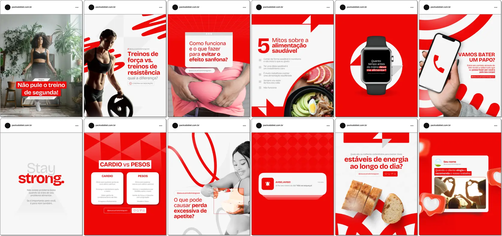 Pack Canva Personal Trainer 2.0 – Treinos, Motivação e Dicas de Saúde – Com este kit de posts e artes editáveis no Canva, personal trainers, coaches de fitness, educadores físicos e profissionais da área podem criar conteúdos prontos para postar no Instagram e redes sociais. Inclui materiais personalizados com treinos, dicas de alimentação, motivação, benefícios do exercício físico, depoimentos de alunos e estratégias para captar e fidelizar clientes. Ideal para fortalecer a autoridade no mercado fitness, engajar seguidores e aumentar a visibilidade do perfil de forma profissional.