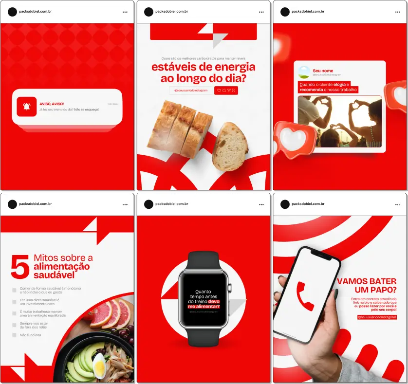 Pack Canva Personal Trainer 2.0 – Treinos, Motivação e Dicas de Saúde – Com este kit de posts e artes editáveis no Canva, personal trainers, coaches de fitness, educadores físicos e profissionais da área podem criar conteúdos prontos para postar no Instagram e redes sociais. Inclui materiais personalizados com treinos, dicas de alimentação, motivação, benefícios do exercício físico, depoimentos de alunos e estratégias para captar e fidelizar clientes. Ideal para fortalecer a autoridade no mercado fitness, engajar seguidores e aumentar a visibilidade do perfil de forma profissional.