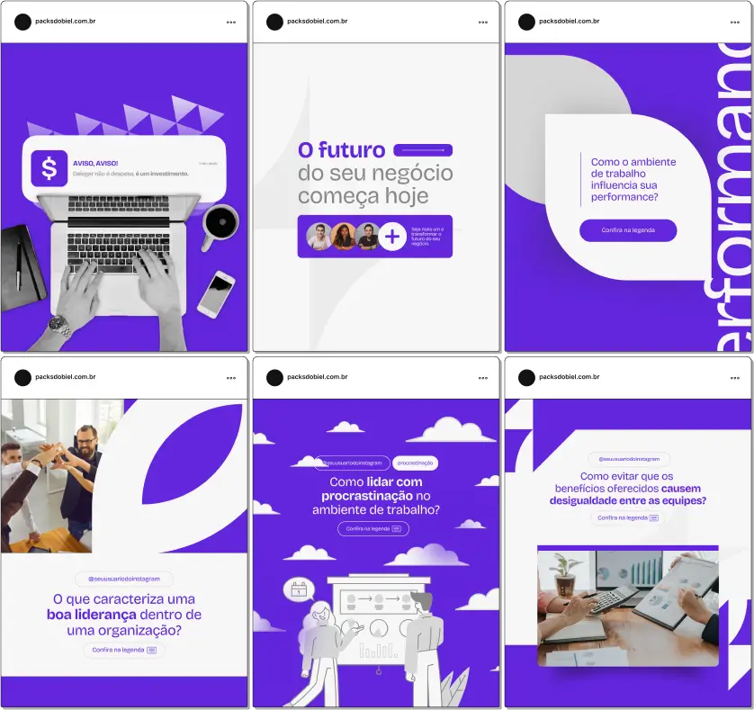 Pack Canva Recursos Humanos, Gestão de Pessoas e Desenvolvimento Organizacional – Com este kit de posts e artes editáveis no Canva, profissionais de recursos humanos, consultores de RH e empresas podem criar conteúdos prontos para postar no Instagram e redes sociais. Inclui materiais personalizados com conteúdos educativos sobre recrutamento e seleção, gestão de talentos, desenvolvimento de liderança, cultura organizacional, benefícios para colaboradores e promoções de serviços de RH. Ideal para engajar empresas, atrair novos talentos e fortalecer sua presença digital de forma estratégica e profissional.