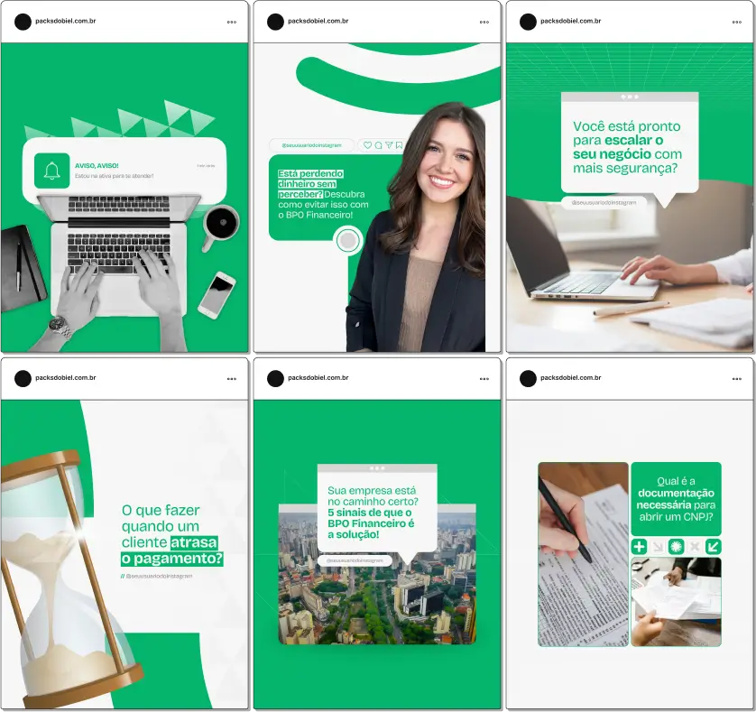 Pack Canva BPO Financeiro – Conteúdos para Redes Sociais – Com este kit de posts e artes editáveis no Canva, profissionais e empresas de BPO Financeiro podem compartilhar conteúdos estratégicos e informativos no Instagram e outras redes sociais. Inclui temas como gestão financeira, fluxo de caixa, contabilidade, planejamento estratégico, redução de custos e muito mais. Ideal para fortalecer sua autoridade digital e engajar seu público com materiais visuais atrativos e prontos para uso.