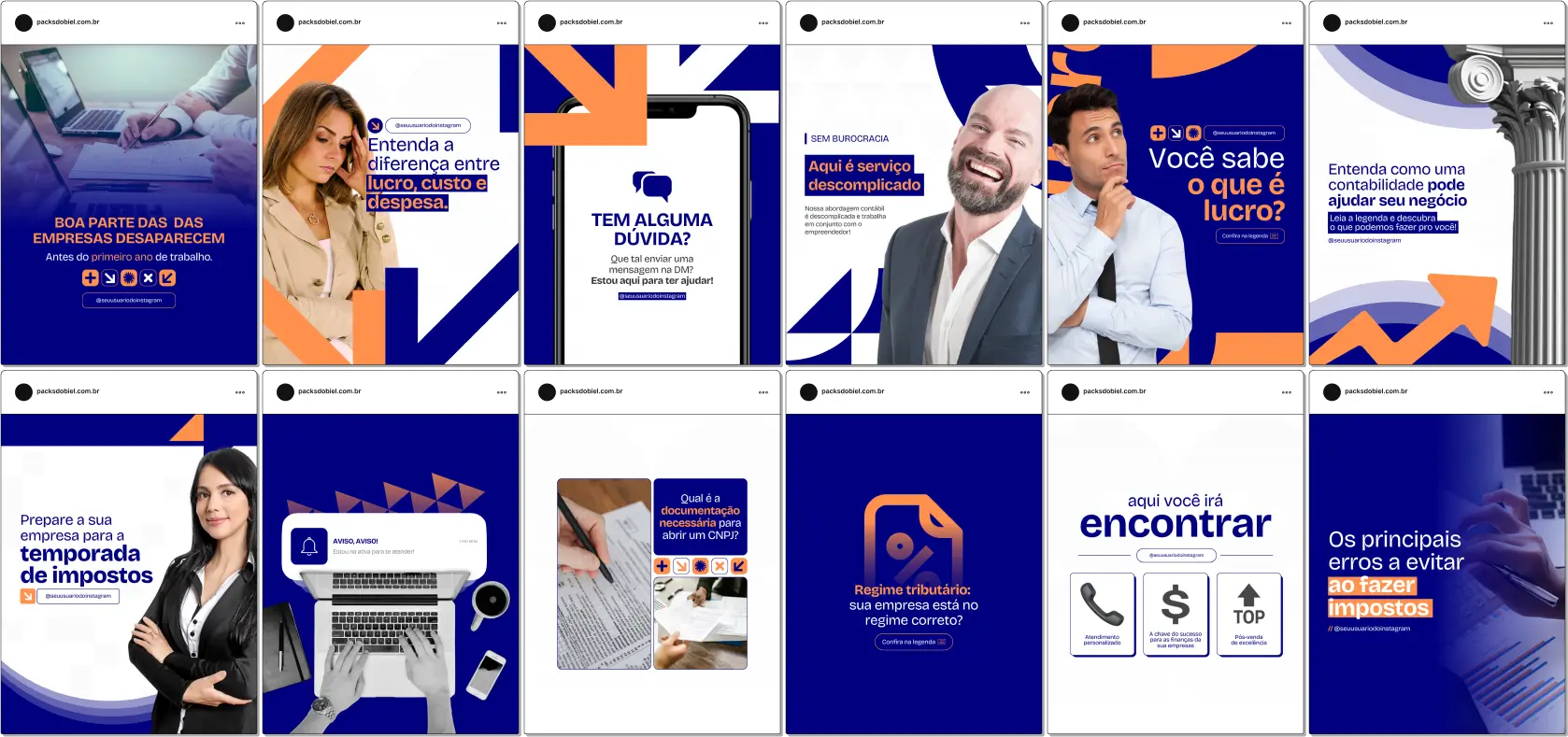 Pack Canva Contabilidade – Conteúdos para Redes Sociais – Com este kit de posts e artes editáveis no Canva, contadores e escritórios contábeis podem criar conteúdos prontos para postar no Instagram e outras redes sociais. Inclui materiais sobre gestão financeira, impostos, planejamento tributário, MEI, contabilidade empresarial, dicas fiscais e muito mais. Ideal para educar clientes, fortalecer a autoridade profissional e engajar o público com informações claras e estratégicas.