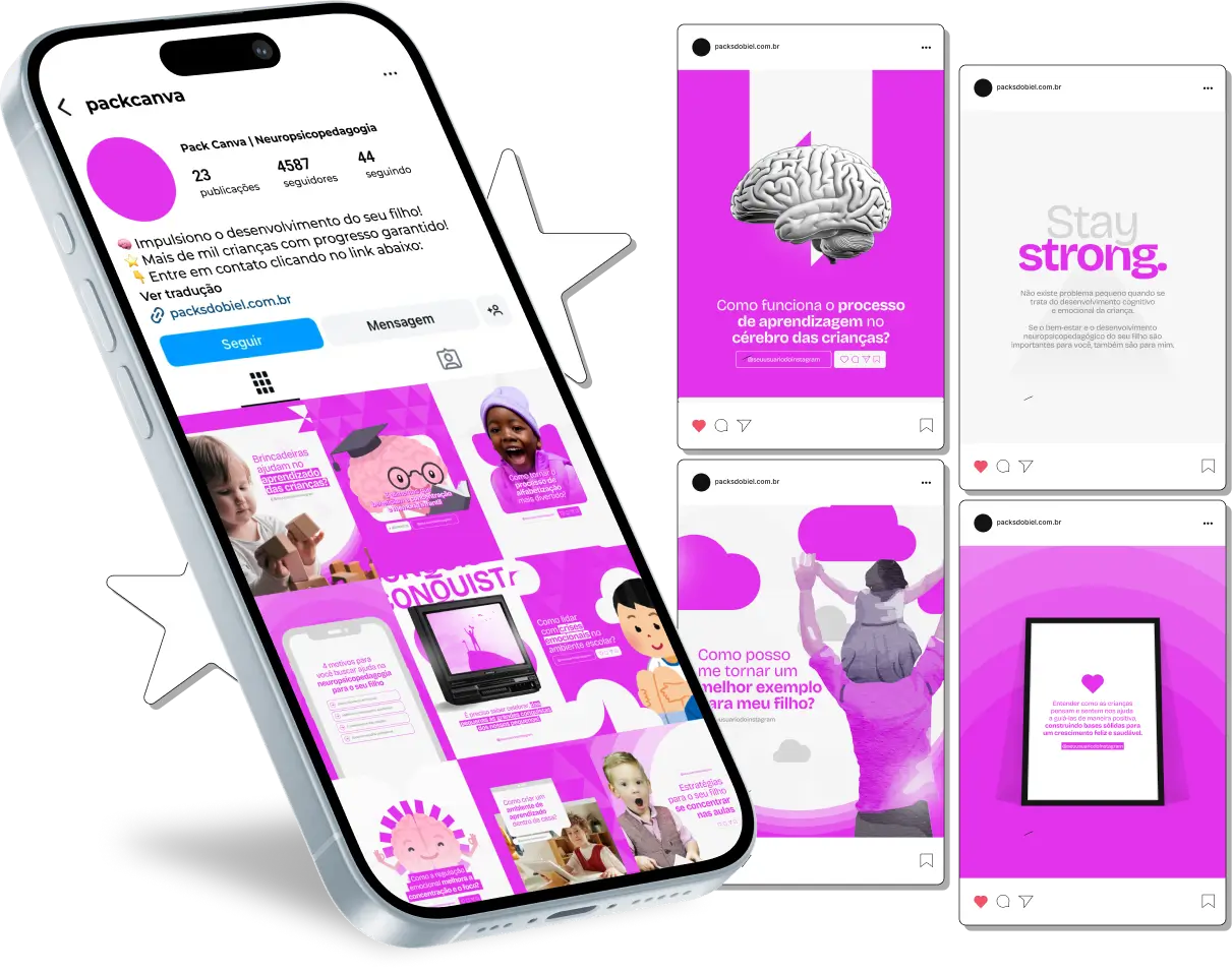 Pack Canva Neuropsicopedagogia – Conteúdos para Redes Sociais – Com este kit de posts e artes editáveis no Canva, profissionais de neuropsicopedagogia podem criar conteúdos prontos para postar no Instagram e outras redes sociais. Inclui materiais sobre dificuldades de aprendizagem, transtornos neurocognitivos, estímulo ao desenvolvimento infantil, estratégias de ensino, neuroplasticidade, e muito mais. Ideal para educar pais, professores e responsáveis, fortalecer a autoridade profissional e engajar o público com informações relevantes e acessíveis.