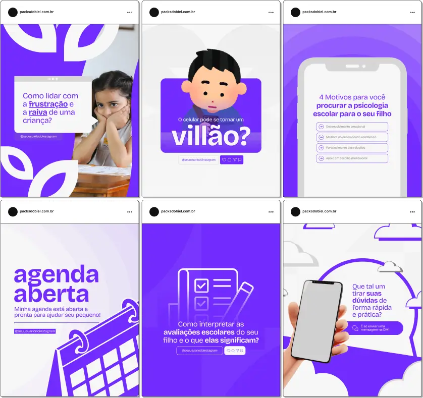 Perfil do Instagram com Artes e Posts Editáveis para Pedagogia – Com este kit de posts e artes editáveis no Canva, pedagogos e profissionais da educação podem criar conteúdos prontos para postar em perfis do Instagram e redes sociais. Inclui materiais sobre métodos de ensino, dicas para pais e educadores, desenvolvimento infantil, aprendizado lúdico, inclusão na educação, gestão de sala de aula e muito mais. Ideal para fortalecer a presença digital, compartilhar conhecimento e atrair engajamento com um público interessado em educação.