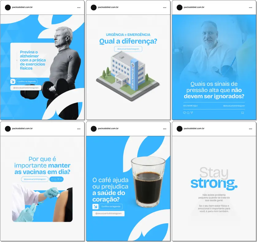 Pack Canva Enfermagem – Kit completo com conteúdos visuais e textos prontos para enfermeiros(as) e estudantes que querem manter um perfil profissional, educativo e atrativo nas redes sociais. Com temas sobre atenção primária, enfermagem clínica, saúde pública e orientações ao paciente, é perfeito para criar presença online com qualidade e consistência.
