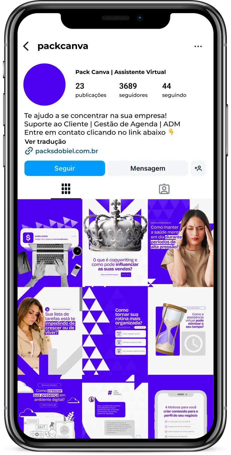 Pack Canva Assistente Virtual – Tenha em mãos posts estratégicos e artes editáveis prontas para divulgar seus serviços, atrair novos clientes e fortalecer sua presença no Instagram e outras redes sociais. Ideal para quem presta suporte remoto, organiza rotinas e gerencia tarefas administrativas. Tudo com linguagem simples, clara e profissional.