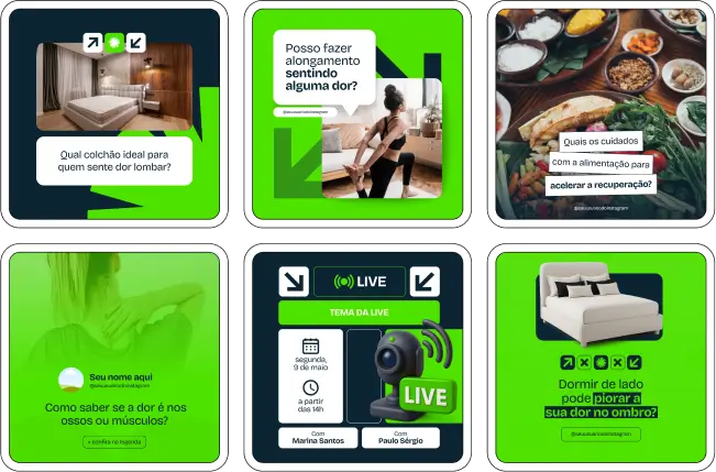 Pack Canva Ortopedista – Kit com artes editáveis e conteúdos prontos para ortopedistas que desejam fortalecer sua presença digital no Instagram e redes sociais. Com posts sobre lesões musculoesqueléticas, saúde das articulações, prevenção de fraturas, exercícios pós-operatórios, tratamentos ortopédicos modernos e orientações para pacientes. Ideal para clínicas, consultórios e profissionais autônomos que buscam educar o público e atrair pacientes.