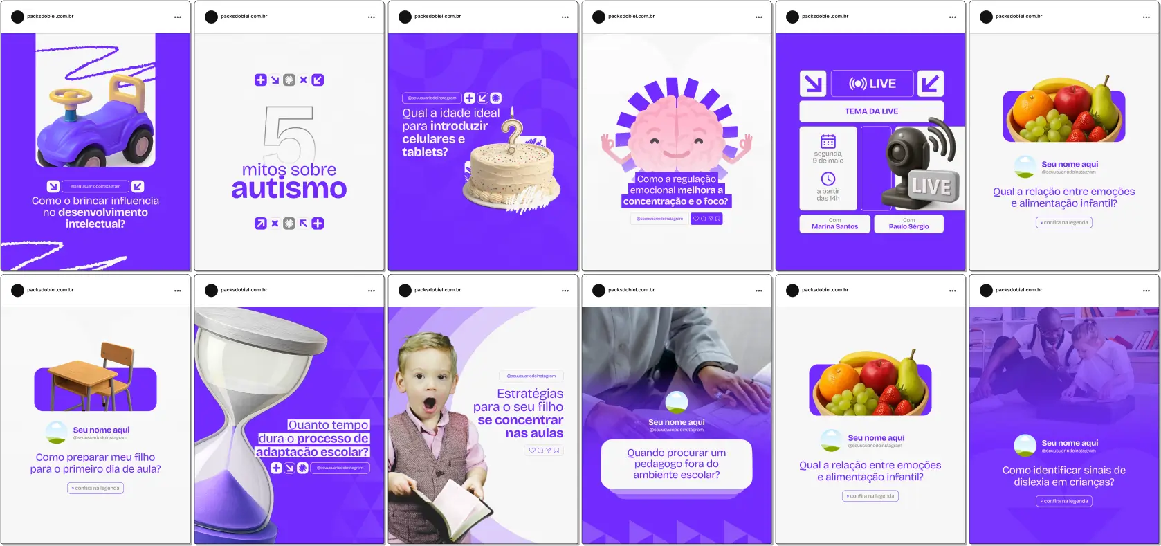 Pack Canva Pedagogia – Com este kit de posts e artes editáveis no Canva, pedagogos, professores e profissionais da educação ganham conteúdos prontos para divulgar reflexões pedagógicas, metodologias ativas, desenvolvimento infantil, alfabetização, inclusão escolar e práticas educativas. Ideal para fortalecer sua autoridade no Instagram e ampliar o alcance nas redes sociais.