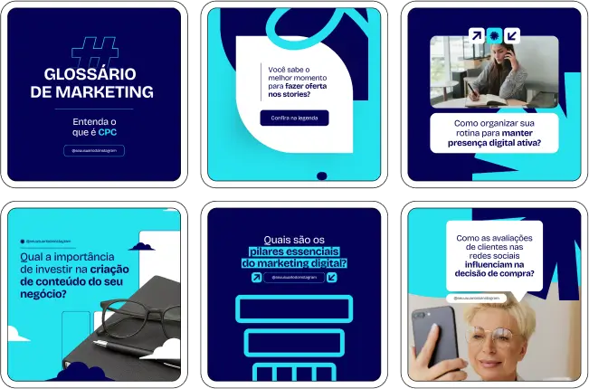 Kit de posts editáveis no Canva para Gestor de Tráfego Digital, com conteúdos estratégicos voltados para Meta Ads, Google Ads, campanhas de alta performance e otimização de resultados. Perfeito para social media, freelancers e agências que buscam se destacar no marketing digital com um feed profissional e conteúdo de valor.