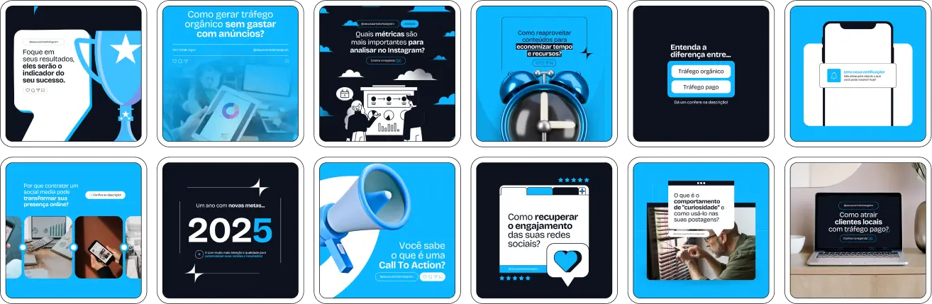 Pack Canva Marketing Digital – Conjunto de artes editáveis com conteúdos estratégicos para quem trabalha com branding, anúncios online, inbound marketing, crescimento orgânico e posicionamento digital. Perfeito para fortalecer sua presença no Instagram, gerar conexão com o público-alvo e mostrar expertise no mundo do marketing e das redes sociais.