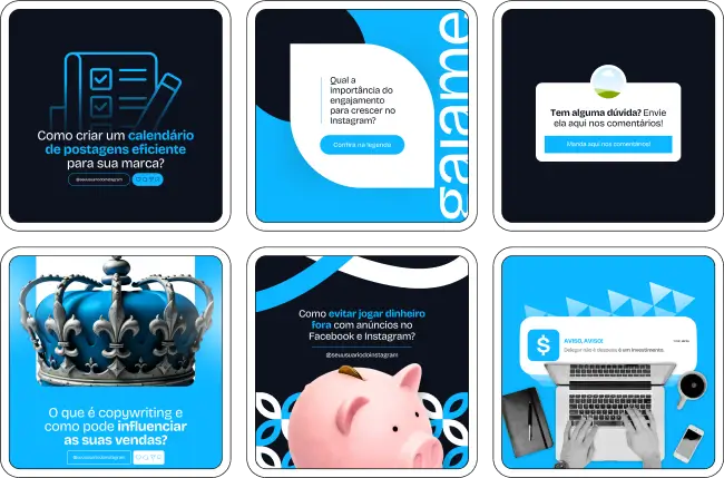 Pack Canva Marketing Digital – Kit com posts e artes 100% editáveis para profissionais de tráfego pago, social media, copywriters e freelancers que atuam com estratégias digitais. Inclui conteúdos prontos sobre funil de vendas, criação de autoridade, estratégias de engajamento, produção de conteúdo, algoritmos e dicas práticas para Instagram. Ideal para atrair clientes, gerar valor e mostrar domínio no mercado digital.