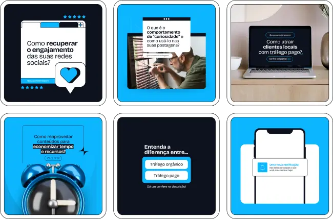 Pack Canva Marketing Digital – Conjunto de artes editáveis com conteúdos estratégicos para quem trabalha com branding, anúncios online, inbound marketing, crescimento orgânico e posicionamento digital. Perfeito para fortalecer sua presença no Instagram, gerar conexão com o público-alvo e mostrar expertise no mundo do marketing e das redes sociais.