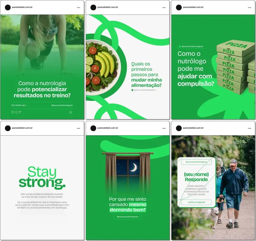 Pack Canva Nutrologia – Kit com posts prontos e artes editáveis no Canva, ideal para nutrólogos, médicos especializados em nutrição clínica, e profissionais da saúde que desejam criar autoridade no Instagram. Contém conteúdos sobre alimentação saudável, exames laboratoriais, suplementação, emagrecimento com base médica e prevenção de doenças metabólicas, otimizando o engajamento nas redes sociais.