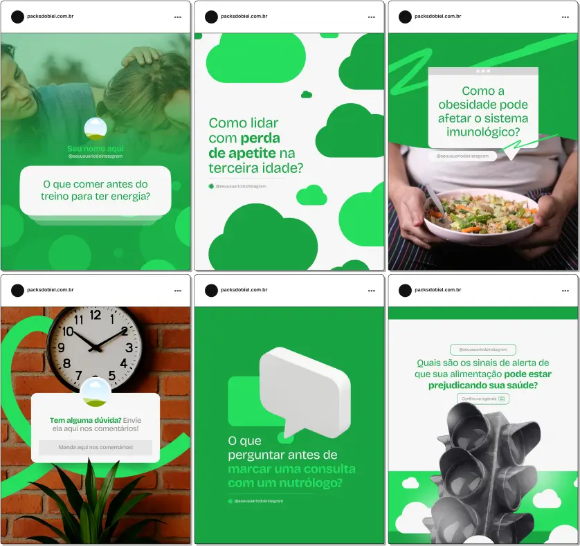 Com este Pack Canva para Nutrologia, você cria posts educativos sobre hábitos alimentares, planejamento nutricional, reeducação alimentar, orientação para emagrecimento saudável, controle de vitaminas e minerais, além de estratégias para engajar pacientes e seguidores nas redes sociais. Totalmente personalizável no Canva e pronto para publicar.