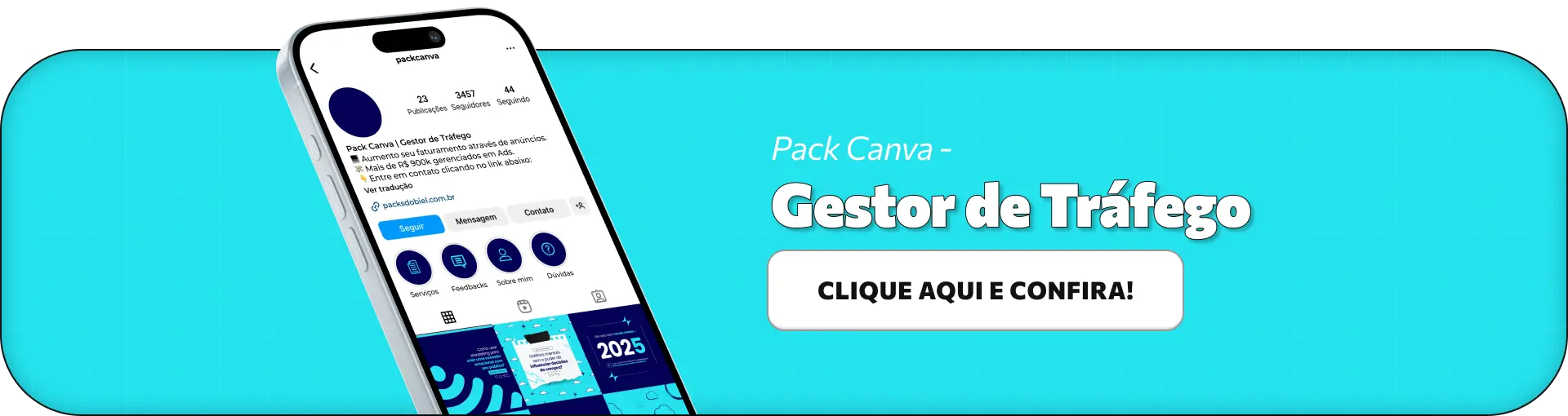 Pack Canva Gestor de Tráfego, Especialista em Ads e Consultoria Digital – Kit completo de posts editáveis no Canva, ideal para gestores de tráfego, especialistas em anúncios e consultores digitais. Inclui materiais com conteúdos sobre Facebook Ads, Google Ads, estratégias de funil de vendas, otimização de conversões e campanhas de marketing. Ideal para criar um perfil de Instagram atrativo, engajar clientes e aumentar a visibilidade online de forma estratégica.