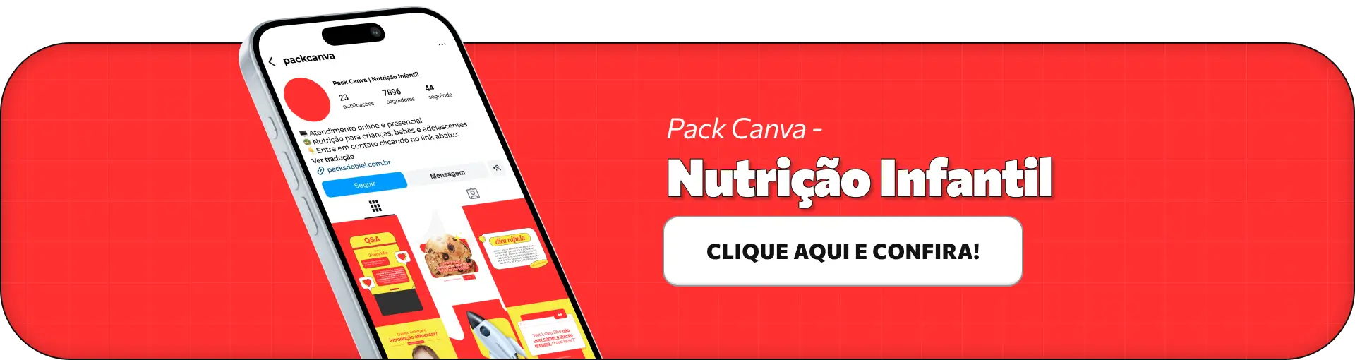 Pack Canva Nutrição Infantil, Consultoria Alimentar e Saúde Infantil – Kit de posts editáveis no Canva, perfeito para nutricionistas infantis, educadores alimentares e consultores em saúde infantil. Contém materiais personalizados com conteúdos sobre alimentação equilibrada, desenvolvimento saudável, dicas de prevenção de doenças, estratégias para melhorar hábitos alimentares e promoção de serviços. Ajuda a criar um perfil de Instagram atrativo, aumentar engajamento e promover seus serviços de forma profissional e estratégica.