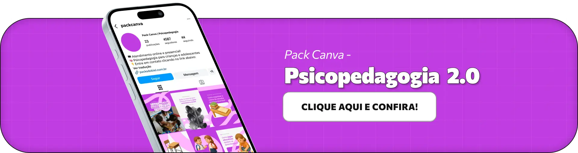 Pack Canva Psicopedagogia – Kit com posts e artes editáveis com conteúdos prontos para postar em perfil no Instagram e Redes Sociais 1. Com este kit, psicopedagogos e educadores conseguem divulgar informações valiosas sobre estratégias de estudo, apoio no TDAH, dislexia, dificuldades escolares e inclusão educacional, sem perder tempo criando artes do zero. O conteúdo facilita a comunicação com famílias e estudantes, atrai novos seguidores e pacientes e melhora a autoridade profissional no ambiente digital, tornando o perfil mais relevante para quem busca orientação na área da psicopedagogia.