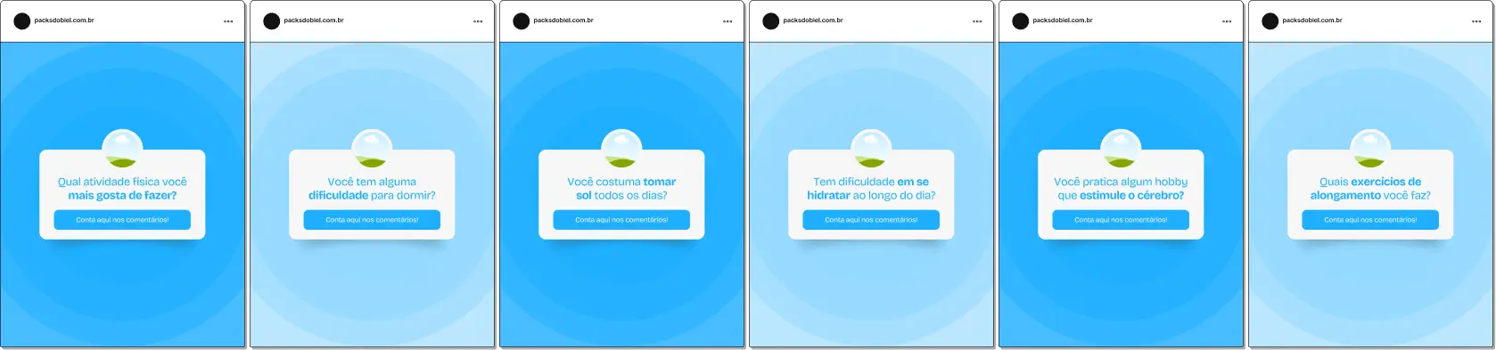 Pack de posts editáveis no Canva para geriatras no formato caixinha de perguntas, ideal para responder dúvidas sobre cuidados com idosos, prevenção de doenças, saúde mental, mobilidade, alimentação e bem-estar, aumentando interação e engajamento.