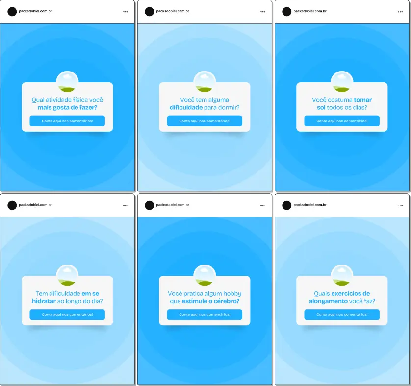 Pack de templates editáveis no Canva para profissionais de geriatria que usam caixinha de perguntas no Instagram, perfeito para criar conteúdo interativo sobre rotina do idoso, autocuidado, exercícios, acompanhamento médico e qualidade de vida, mantendo um feed educativo e organizado.
