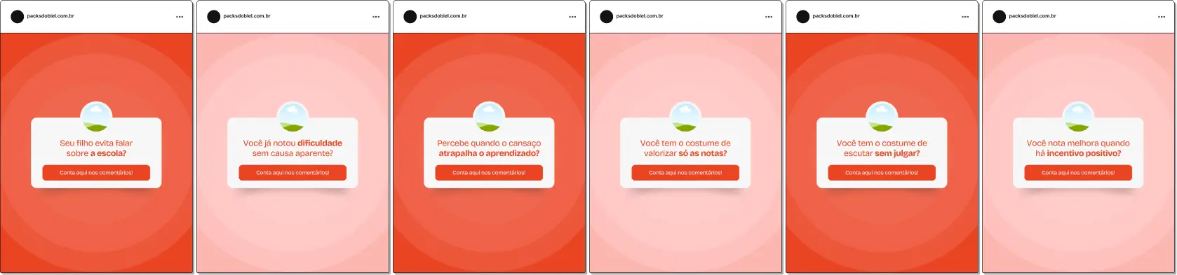 Pack de templates editáveis no Canva para profissionais de psicologia educacional que utilizam caixinha de perguntas no Instagram, perfeito para criar conteúdo interativo sobre desenvolvimento cognitivo, saúde emocional na escola, apoio pedagógico, adaptação escolar e fortalecimento do vínculo família-escola, mantendo um feed educativo e organizado.