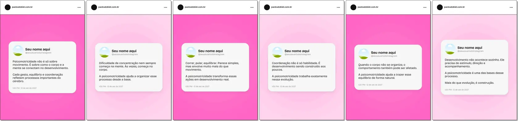 Post estilo Twitter sobre psicomotricidade com conteúdo curto e informativo, voltado para psicomotricistas, fisioterapeutas e terapeutas ocupacionais que produzem conteúdos sobre coordenação motora, desenvolvimento infantil, equilíbrio, esquema corporal e estímulos motores, ideal para engajamento rápido no Instagram.