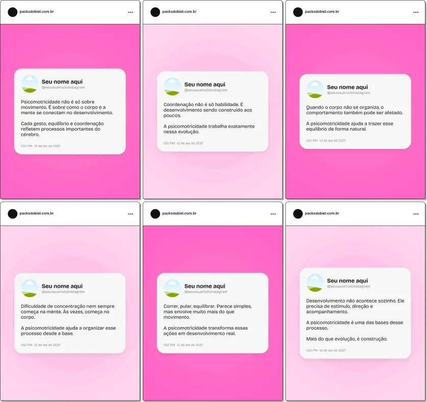 Post estilo Twitter sobre psicomotricidade com mensagem direta e educativa, indicado para profissionais que abordam motricidade fina e grossa, lateralidade, percepção corporal, aprendizagem e intervenções terapêuticas, facilitando a comunicação clara e o compartilhamento nas redes sociais.