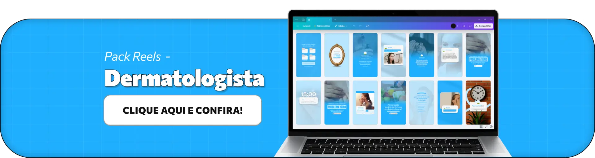 Reels para dermatologistas que produzem conteúdos sobre cuidados com a pele, acne, manchas, proteção solar, tratamentos estéticos e prevenção do envelhecimento, ajudando pacientes a entenderem melhor a saúde dermatológica no dia a dia.