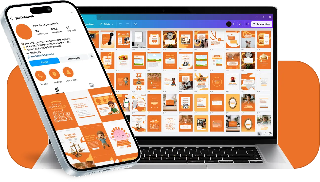 Pack de posts para educação parental com templates no Canva para Instagram sobre criação consciente de filhos