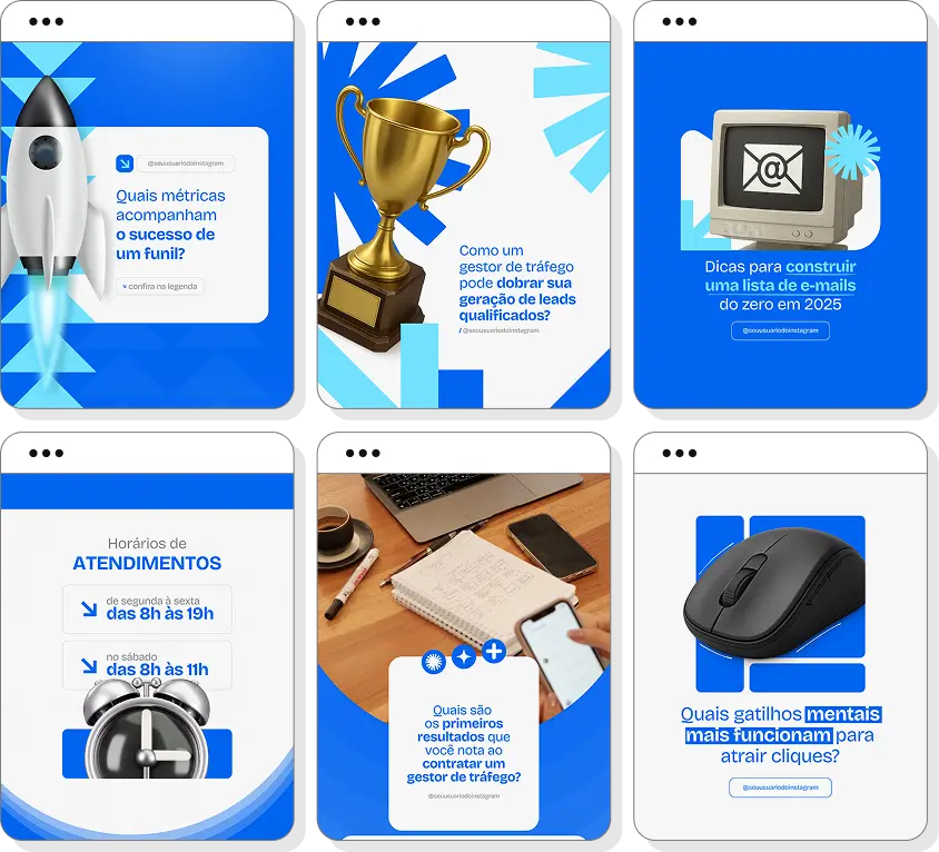 Social media gestor de tráfego com pack de posts para Instagram de anúncios e estratégias digitais