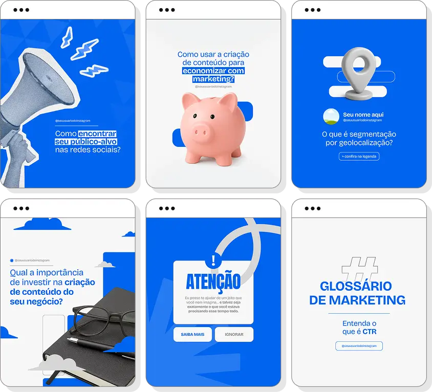 Ideias de post para gestor de tráfego com pack de conteúdo para Instagram sobre anúncios digitais
