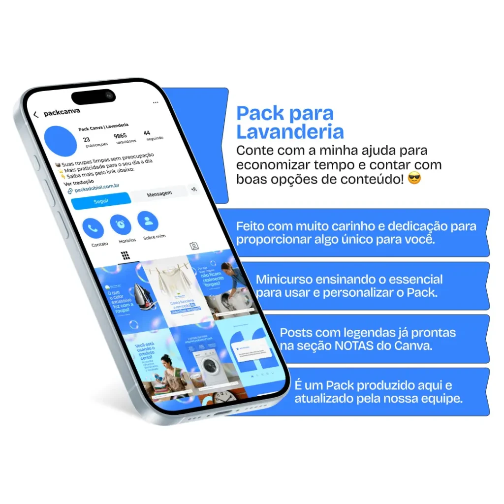 Social media lavanderia com pack de posts para Instagram de lavagem de roupas e praticidade