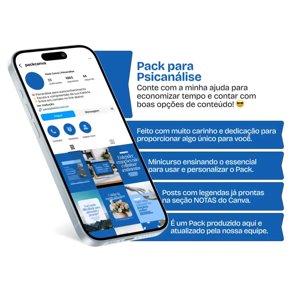 Social media psicanálise com templates para Instagram de autoconhecimento e inconsciente