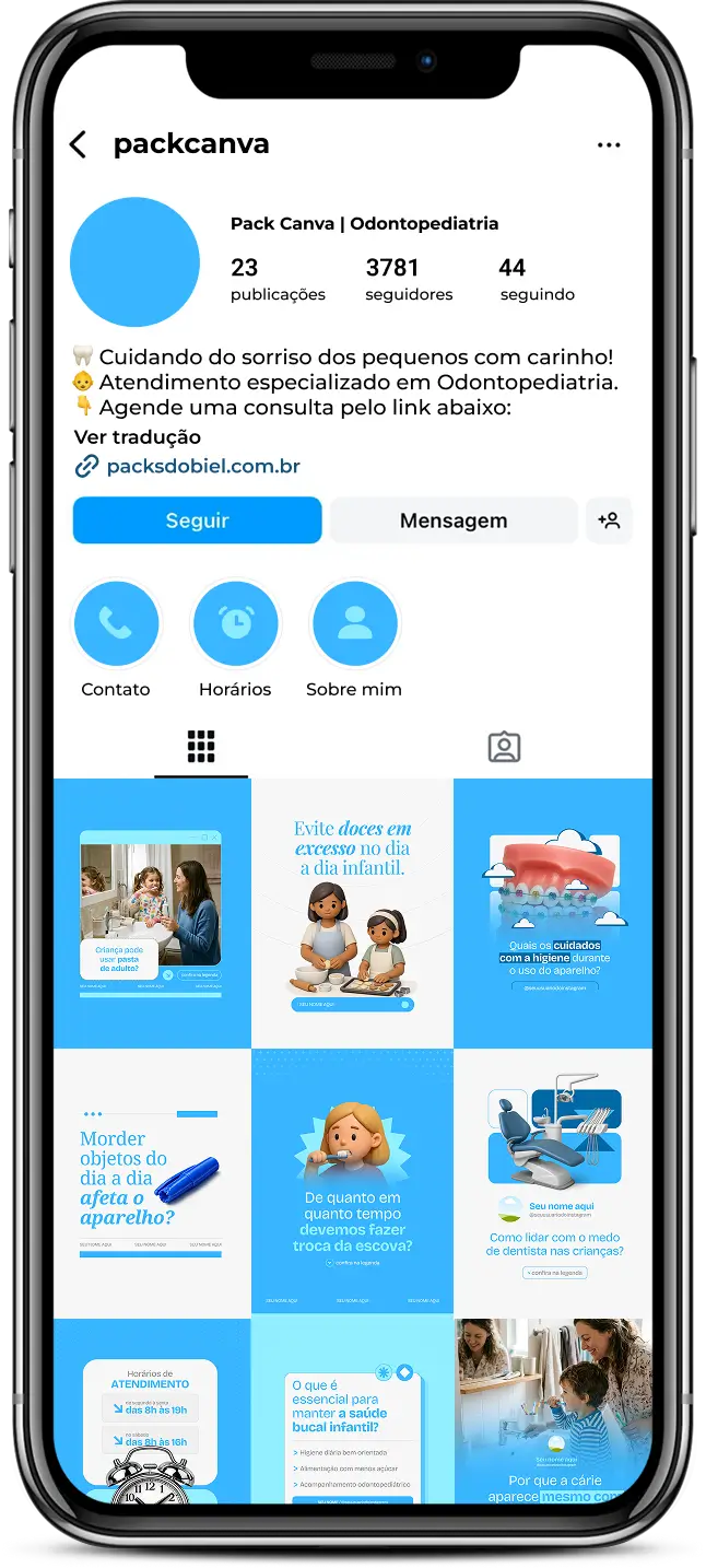 Posts para odontopediatria com ideias de conteúdo para Instagram sobre higiene bucal infantil