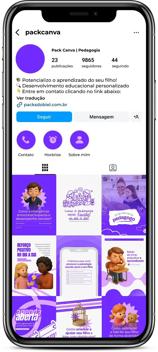 Posts para pedagogia com ideias de conteúdo para Instagram sobre aprendizagem e educação infantil