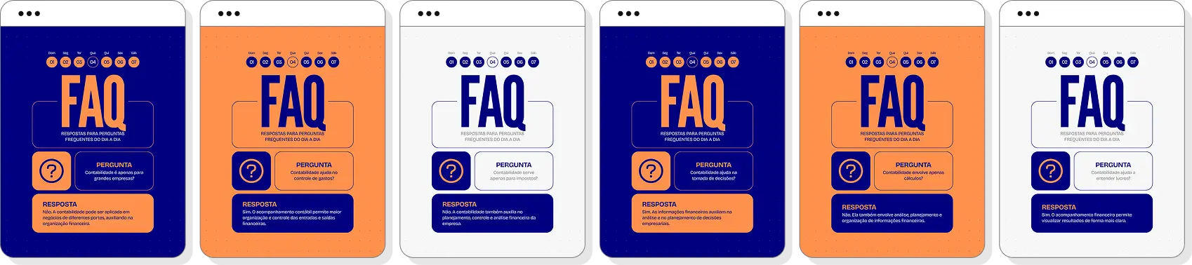 Posts para contabilidade com pack de conteúdo editável no Canva para Instagram de gestão empresarial