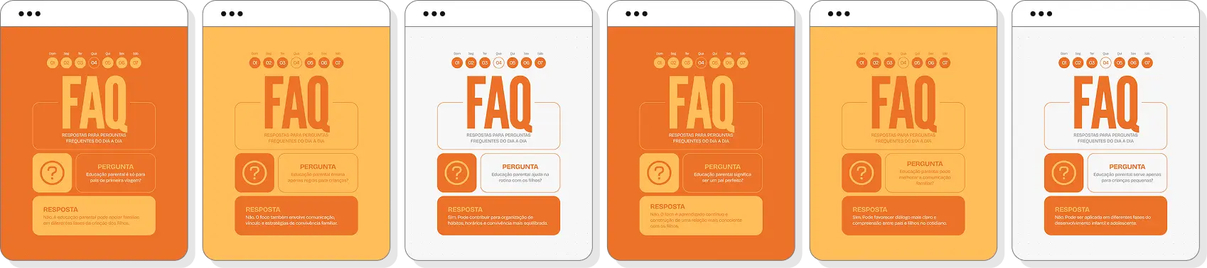 Pack Canva educação parental com posts para Instagram de desenvolvimento emocional e educação infantil