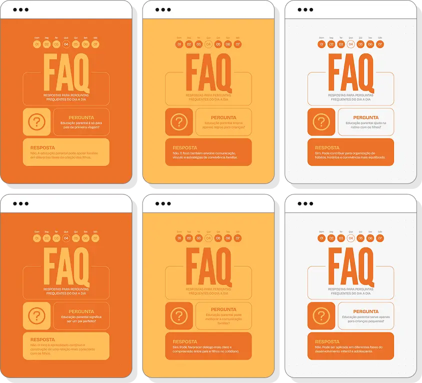 Social media para educação parental com pack de posts editáveis no Canva para Instagram familiar