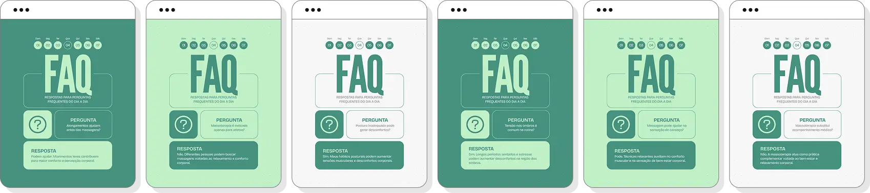 Posts para perfil de massoterapia no Instagram com templates Canva sobre massagens e bem-estar