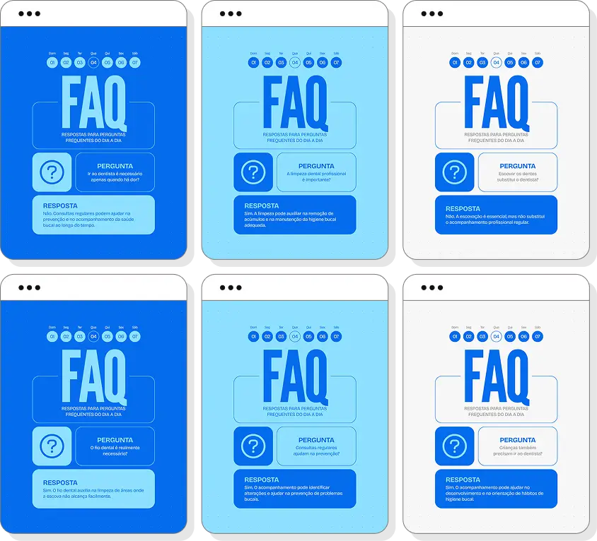 Ideias de post para dentista com pack de conteúdo para Instagram sobre saúde bucal e prevenção