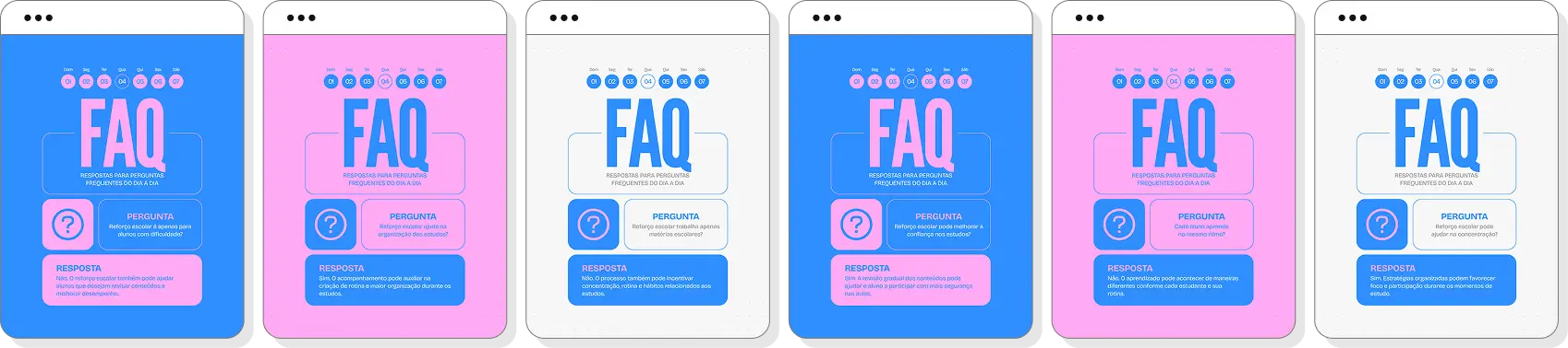 Pack Canva reforço escolar com posts para Instagram de aprendizagem e desenvolvimento acadêmico