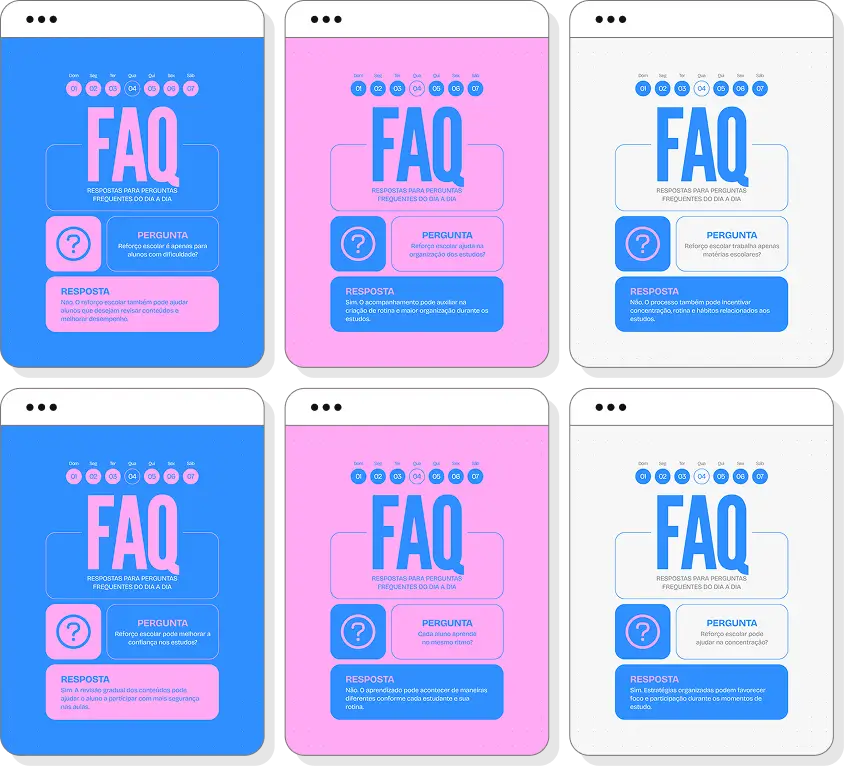 Ideias de post para reforço escolar com pack de conteúdo para Instagram sobre estudos e educação
