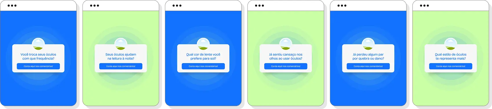 Posts para Instagram ótica com pack de templates Canva para óculos e cuidados visuais