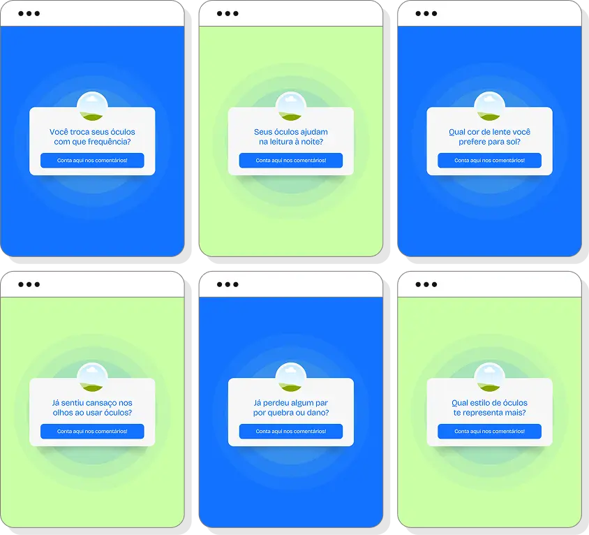 Pack Canva ótica com artes para Instagram de saúde visual e óculos de grau